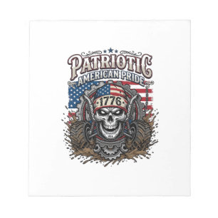 Bloc-note Patriotique 1776 Hors Route Crâne Monster Truck Lo