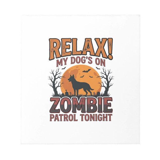 Bloc-note Patrouille de chien zombie conception de chemise H (Devant)