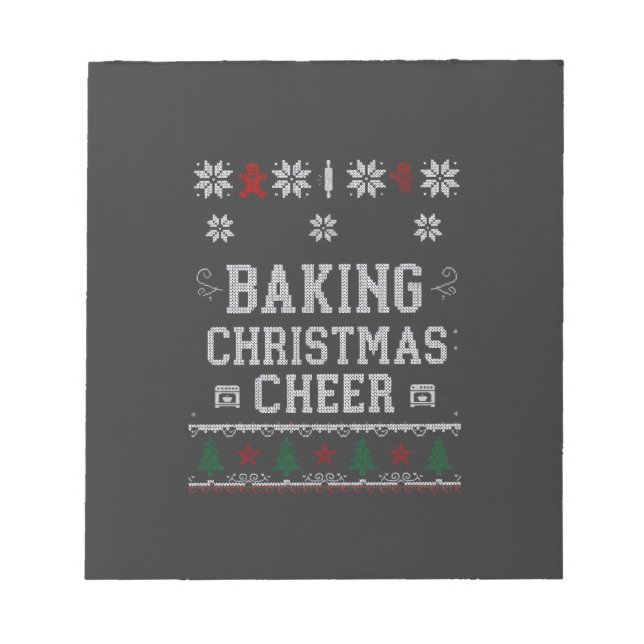 Bloc-note Patte de tricot de four à biscuits de Noël au ging (Devant)