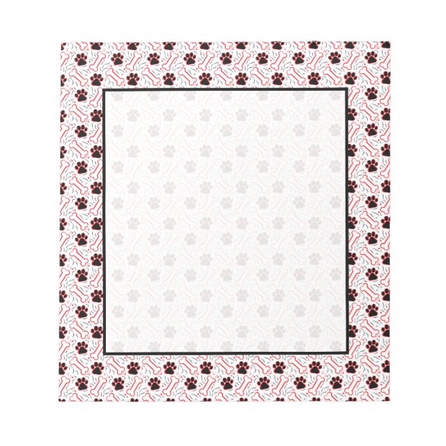 Bloc-note Patte et os design amusant pour les amateurs de ch (Devant)