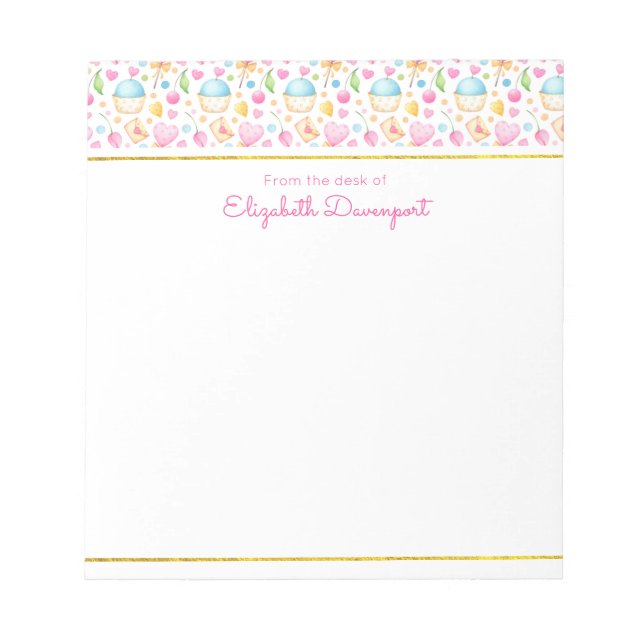 Bloc-note Patters de Hearts and Muffins (Devant)