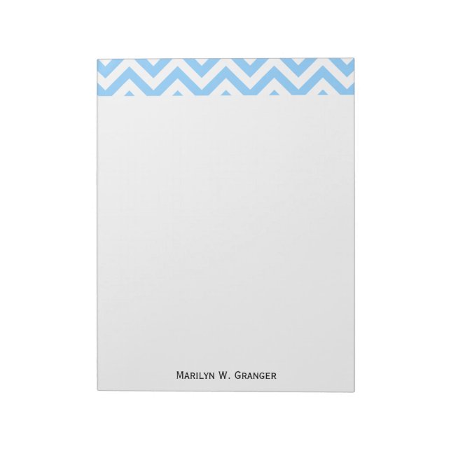 Bloc-note Patters de Sky Blue et White Large Chevron Zig Zag (Tourné)