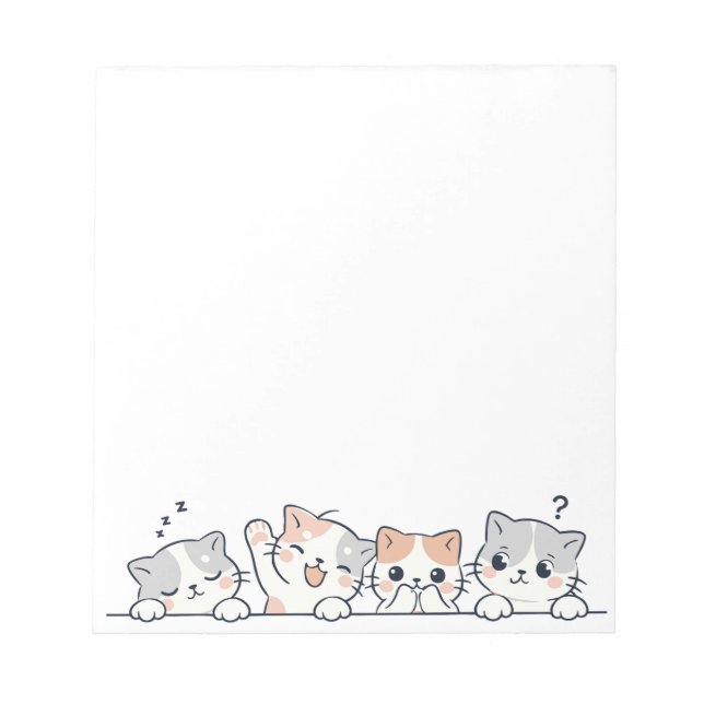 Bloc-note Pattes Curieuses - Amis Chats Mignons qui regarden (Devant)