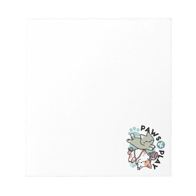 Bloc-note Pattounes et Jeux – Illustration de Chat Adorable (Devant)