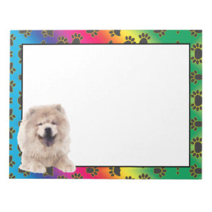Bloc-note Pavé motif de pattes de chien coloré Chow Chow