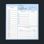 Bloc-note Pavé noir bleu clair Jumelage chic du planificateu<br><div class="desc">Fonctionnalités du planificateur quotidien Liste des tâches,  calendrier,  notes et boîtes d'autosoins.</div>