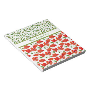 Bloc-note Pavots d'écarlate et bloc - notes ou cahier de
