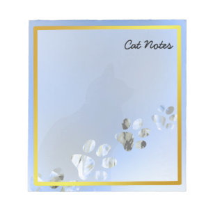 Bloc-note Paw Chat Personnalise Les Imprimantes Bleues Pour