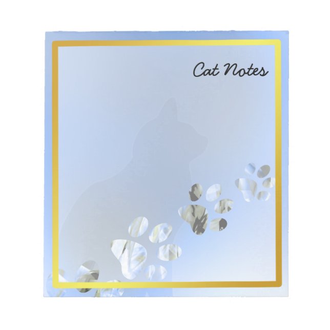 Bloc-note Paw Chat Personnalise Les Imprimantes Bleues Pour  (Devant)