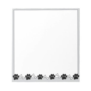 Bloc-note Paw et os de chien Dessin personnalisé