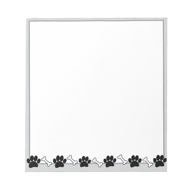 Bloc-note Paw et os de chien Dessin personnalisé (Devant)
