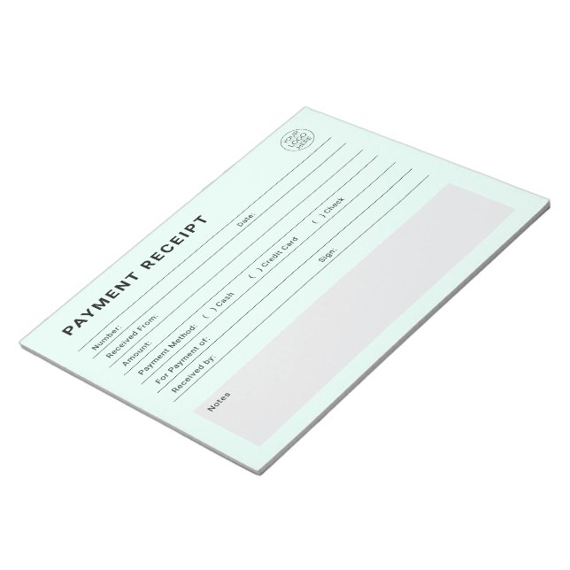 Bloc-note Payment Receipt Business Logo (Incliné)