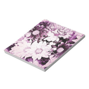 Bloc-note Pays français boho chic fleur sauvage violet margu