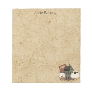 Bloc-note Pays Primitive Folk Art Green Saltbox Accueil