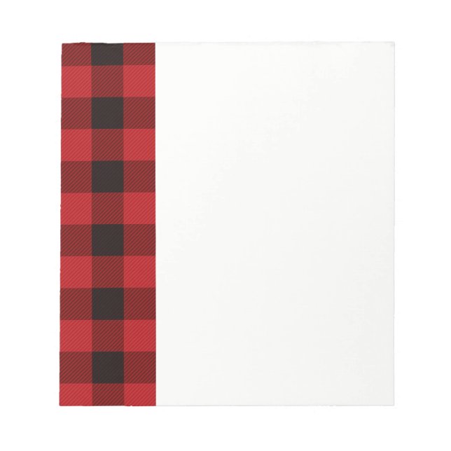 Bloc-note pays rouge et noir plaid (Devant)