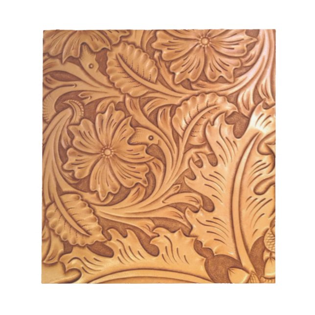 Bloc-note pays rustique vieux western cowboy western cuir (Devant)