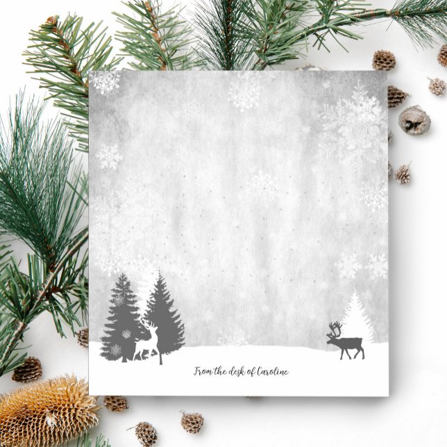 Bloc-note Paysage de Noël personnalisé (Christmas Winterscape Personalized Notepad)