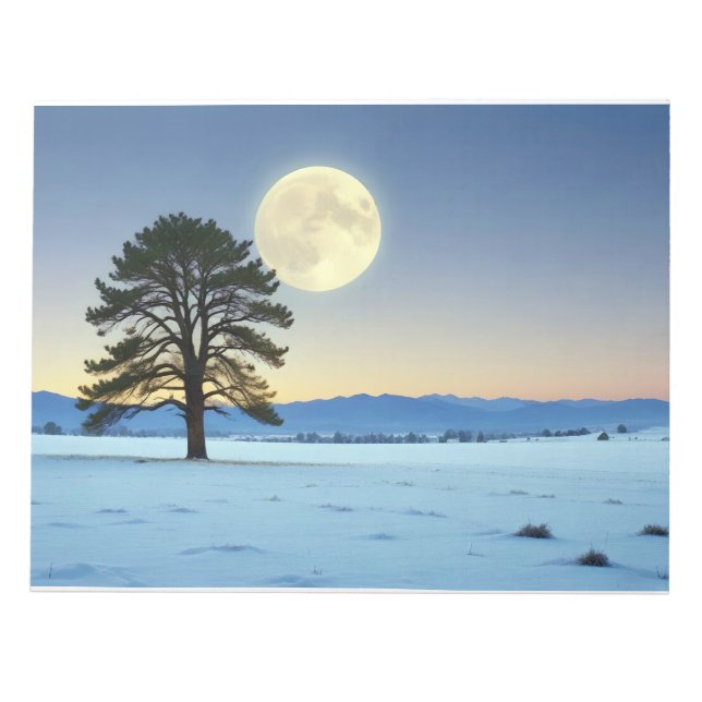 Bloc-note Paysage pittoresque Lune d'hiver Nature Tranquille (Devant)