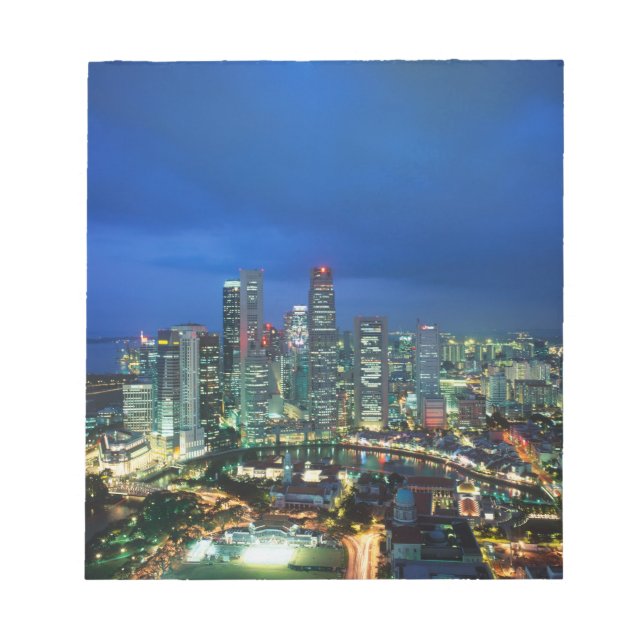 Bloc-note Paysage urbain de Singapour la nuit, Singapour (Devant)