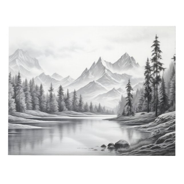 Bloc-note Paysage Vallée Nature Aventure Encre (Devant)