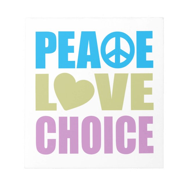 Bloc-note Peace Love Choice (Devant)