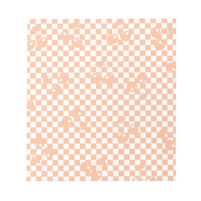 Bloc-note Peach Fuzz Cherry En vichy Motif (Devant)