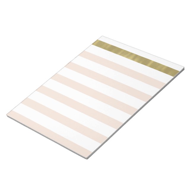 Bloc-note Peach White Gold Stripes II (Incliné)