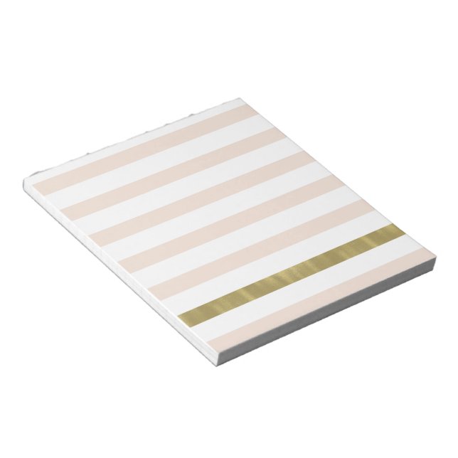 Bloc-note Peach White Gold Strips (Incliné)
