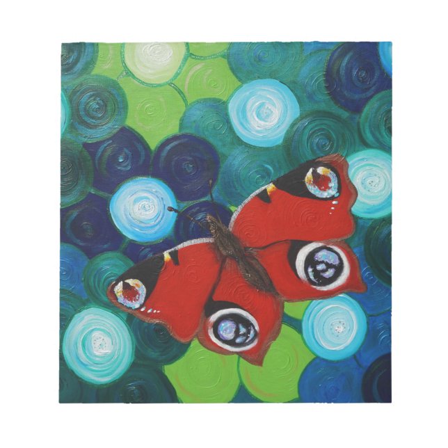 Bloc-note Peacock Papillon peint (Devant)