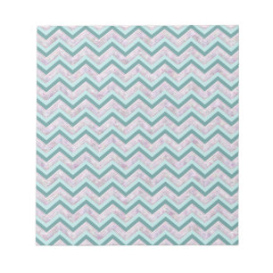 Bloc-note Pearl Floral Turquoise ZigZag Motif