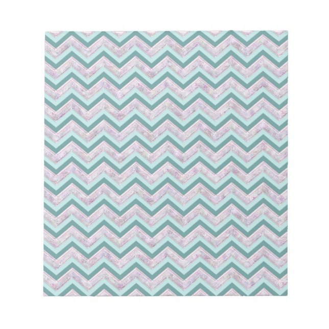 Bloc-note Pearl Floral Turquoise ZigZag Motif (Devant)