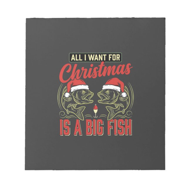 Bloc-note Pêche de Noël Gros Poisson Vacances (Devant)