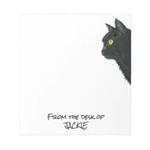 Bloc-note Peeking Chat noir du bureau de personnalisation