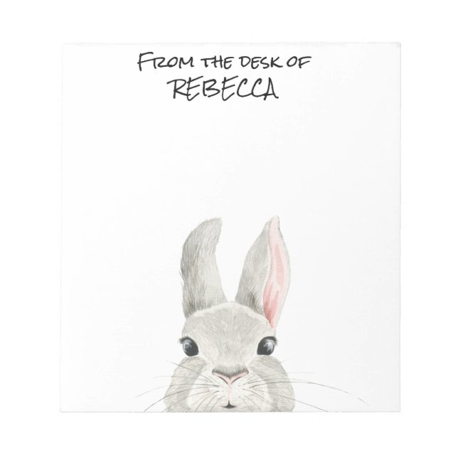 Bloc-note Peeking Lapin Lapin Du Bureau de Personnalisé (Devant)