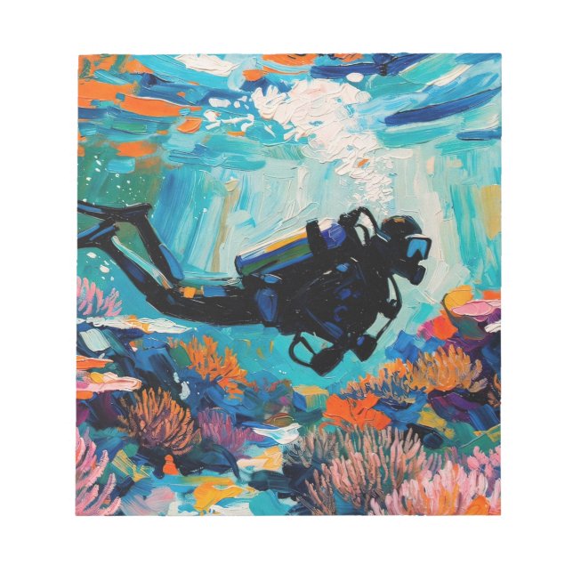 Bloc-note peinture à l'huile Art de la plongée sous-marine ( (Devant)