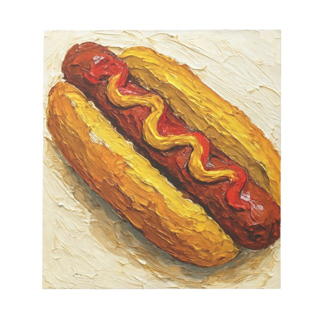 Bloc-note Peinture à l'huile Hot Dog (#1) (Devant)