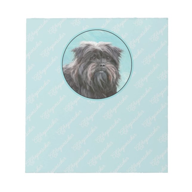 Bloc-note Peinture Affenpinscher - Joli art original chien (Devant)