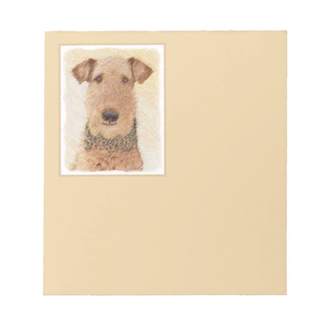 Bloc-note Peinture Airedale Terrier - Cute Original Art (Devant)