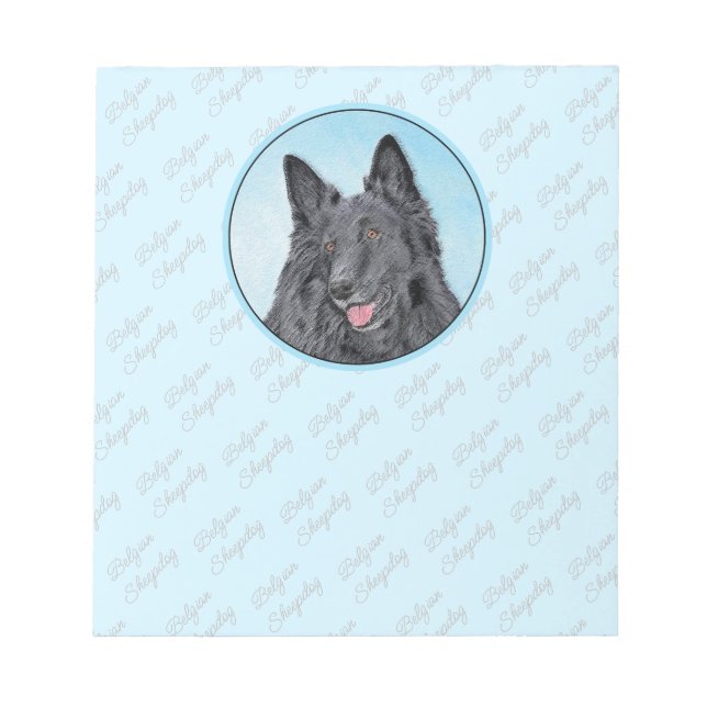 Bloc-note Peinture belge Sheepdog - Cute Original Chien Art (Devant)