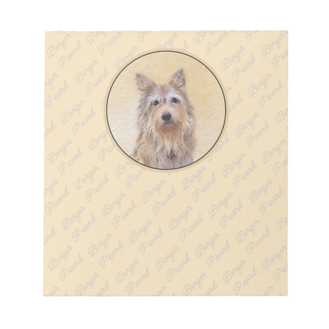Bloc-note Peinture Berger Picard - Joli art original chien (Devant)