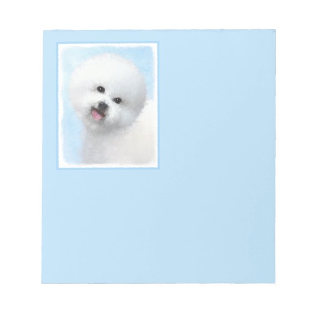 Bloc-note Peinture Bichon Frise - Cute Original Chien Art (Devant)
