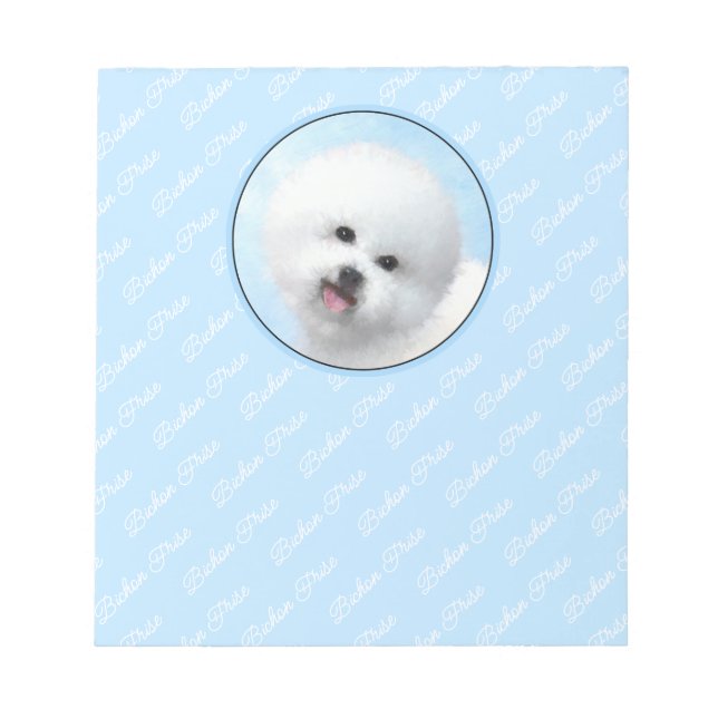 Bloc-note Peinture Bichon Frise - Cute Original Chien Art (Devant)