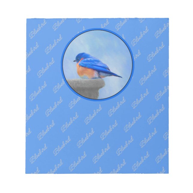 Bloc-note Peinture Bluebird - Art original pour oiseaux (Devant)