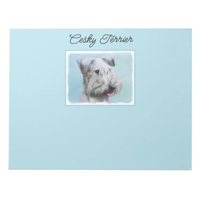 Bloc-note Peinture Cesky Terrier - Cute Original Chien Art (Devant)
