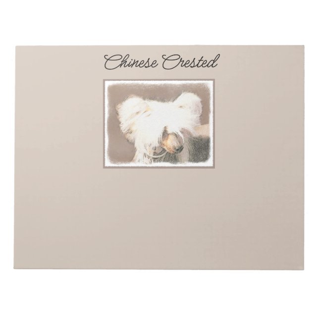 Bloc-note Peinture Chinoise sans cheveux peint art original  (Devant)