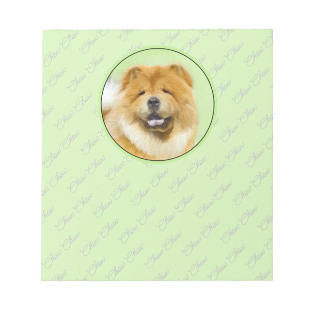 Bloc-note Peinture Chow Chow - Joli art original chien (Devant)