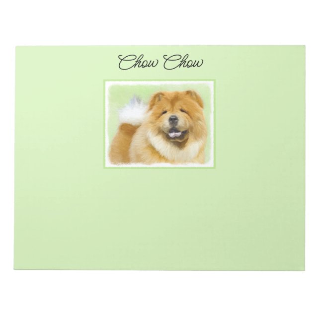 Bloc-note Peinture Chow Chow - Joli art original chien (Devant)