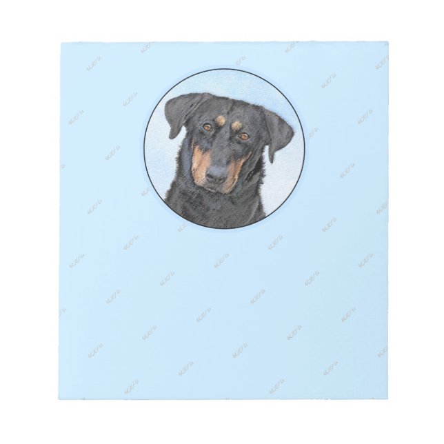 Bloc-note Peinture de Beauceron - Cute Original Chien Art (Devant)