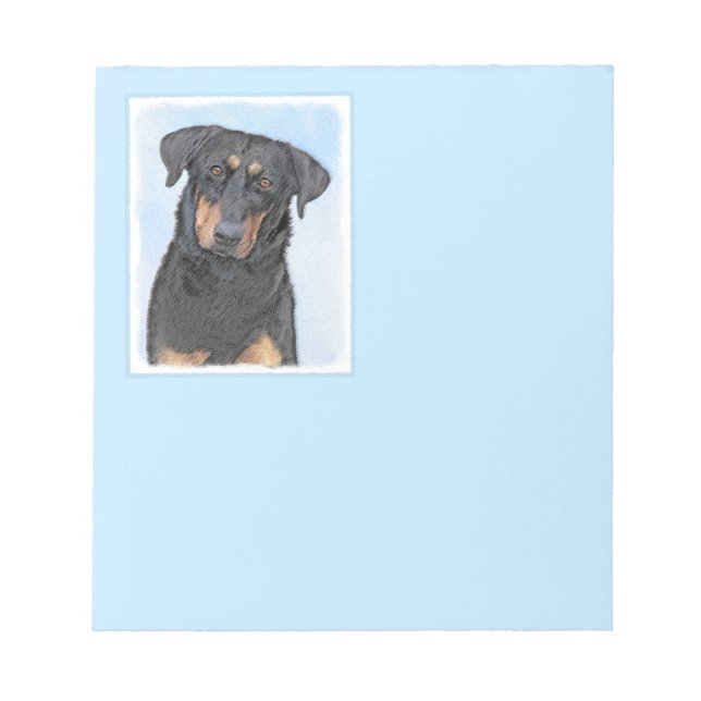 Bloc-note Peinture de Beauceron - Cute Original Chien Art (Devant)