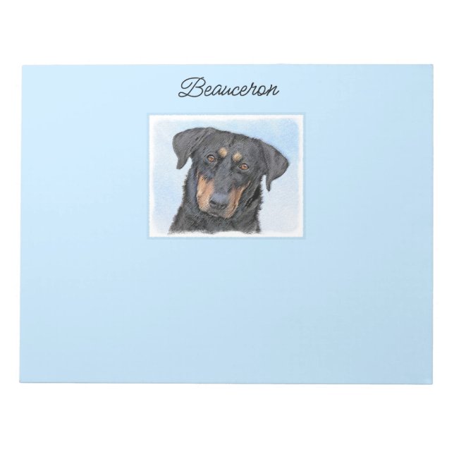 Bloc-note Peinture de Beauceron - Cute Original Chien Art (Devant)